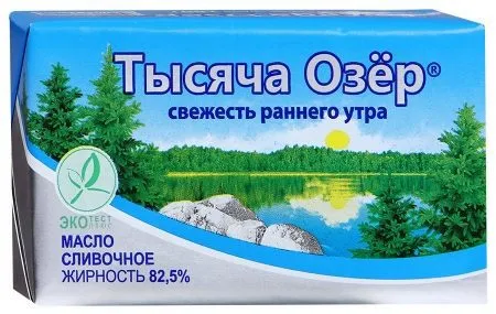 Фотография продукта Масло сливочное "Тысяча озёр", 82%