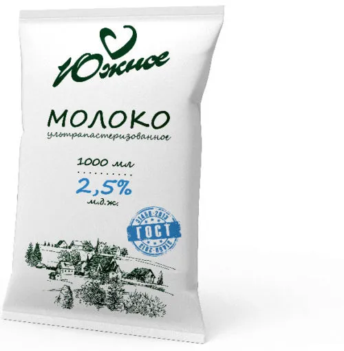 Фотография продукта Молоко «Южное»  ТФА м.д.ж. 2,5%