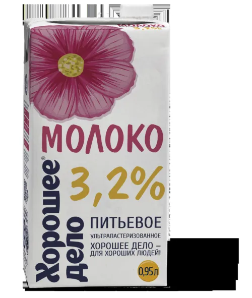 фотография продукта Молоко с трубочкой  3,2% (0,2л)