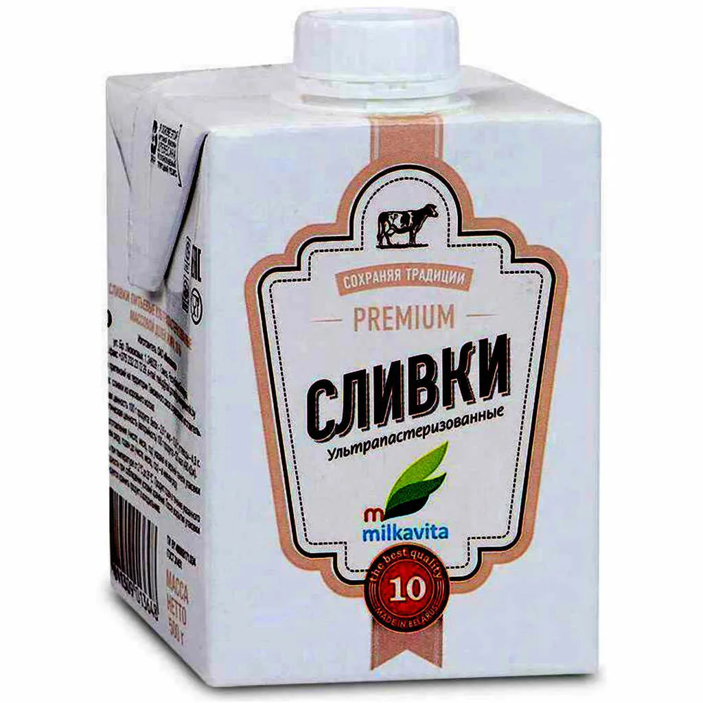 фотография продукта Сливки милкавита премиум 10% 0.5 