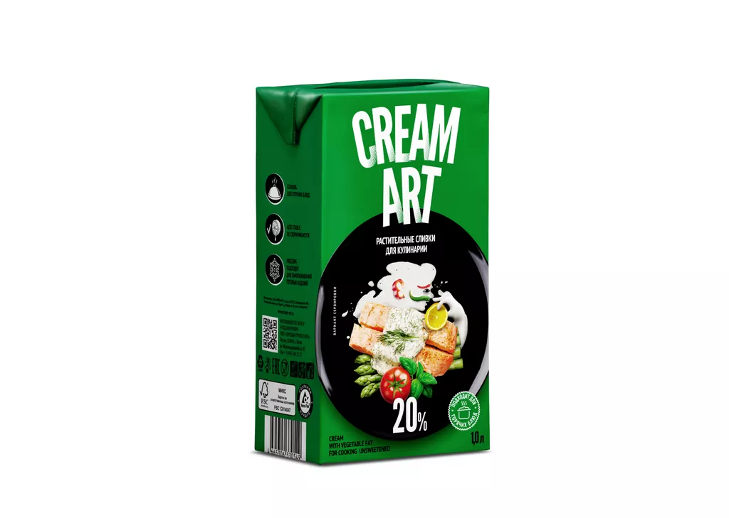 фотография продукта Растительные сливки  creamart 20%