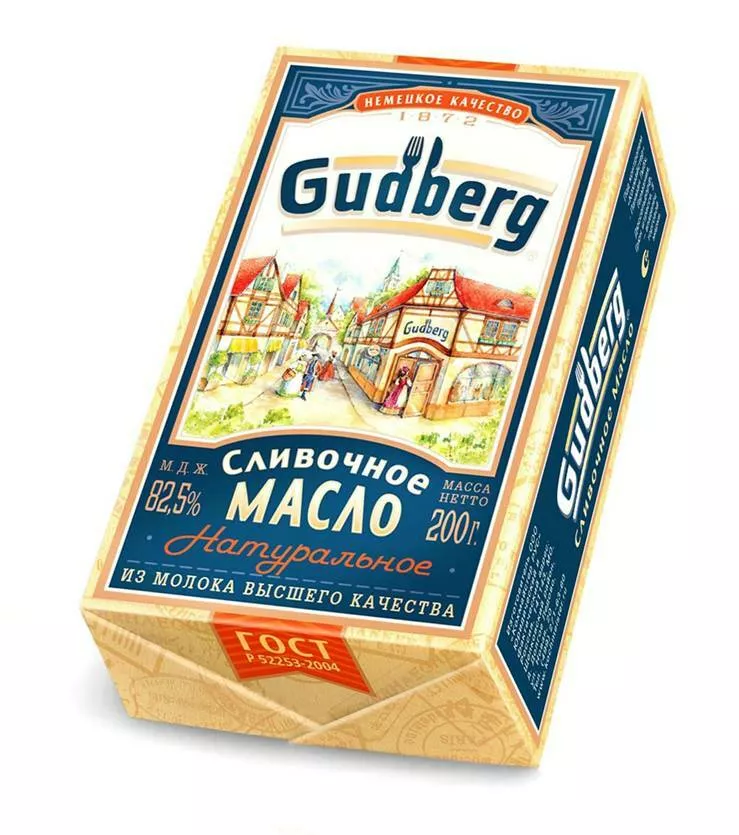 Фотография продукта Масло сливочное "gudberg" 0.2кг