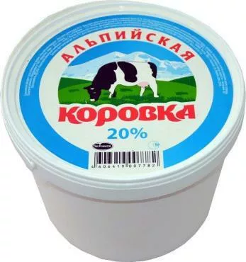 фотография продукта Сметанный продукт альпийская коровка 20%