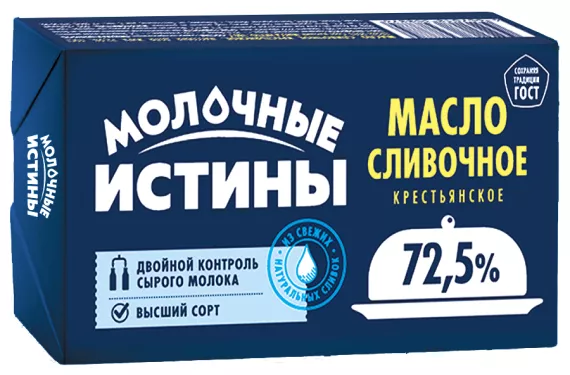Фотография продукта Масло сливочное крестьянское 72,5%