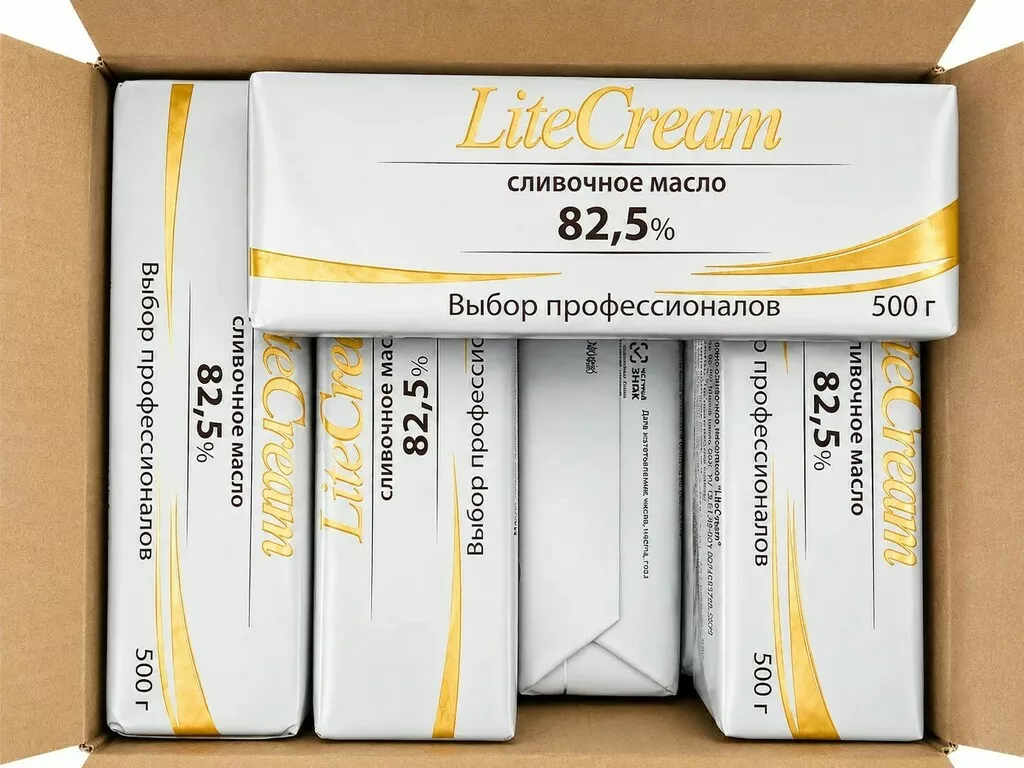 Фотография продукта Масло сливочное 82,5% litecream 500 г